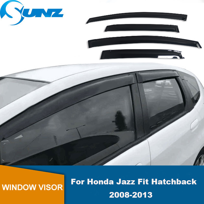 Defletor De Janela Lateral Para Honda Jazz Fit Hatchback 2008 2009 2010 2011 2012 2013 Escudo Do Tempo Sol Chuva Guardas