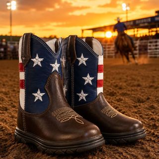 Bota Country Infantil Cano Médio Unissex Confortável Estilo Texana Antiderrapante Casual Rodeio Festa Junina Barretos