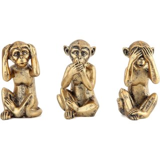 Estátua dos 3 Macacos Sábios Leekung para Decoração de Casa, Estatueta 'Não Ouve o Mal, Não Vê o Mal, Não Fala o Mal' pa