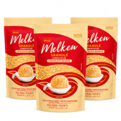 3 Uni Granulado Granulé Chocolate Branco Melken 400g Harald