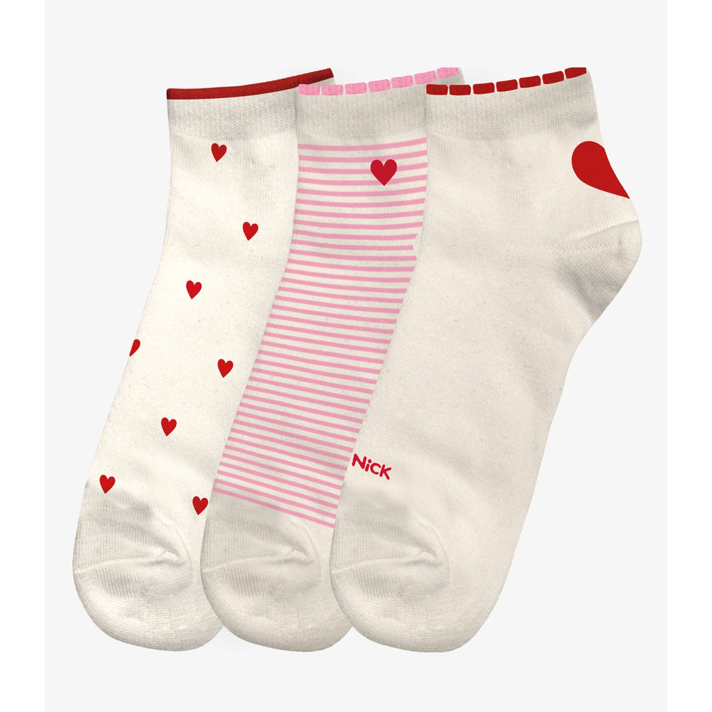 Kit 3 Pares De Meia Cano Curto Infantil Trick Nick Vermelho