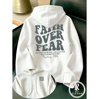 Blusa De Moletom Faith Over fear  Flanelado Blusa de Frio Unissex  Blusa de Frio com Bolso e Capuz Diversas cores