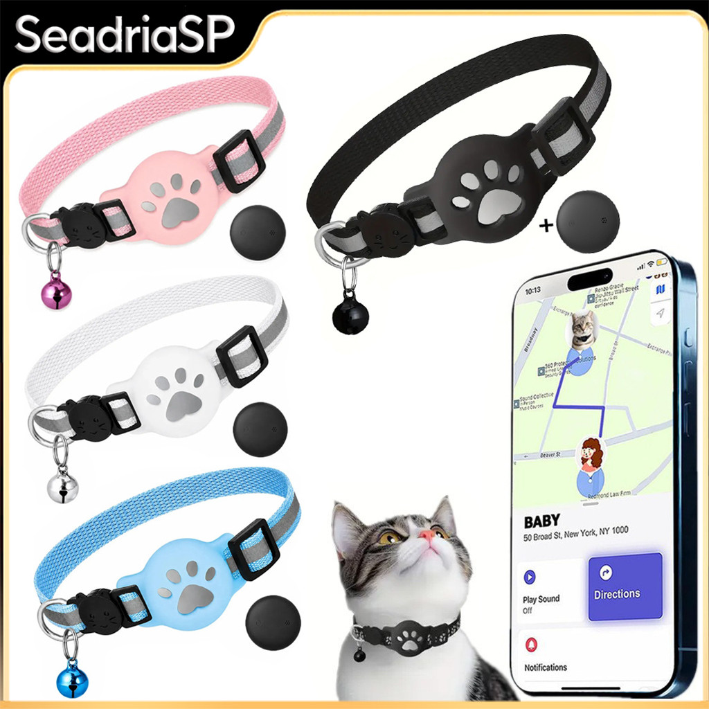 Rastreador De Localização Para Gatos (iOS e Android) com Coleira Refletiva para Gato, À Prova D'água , Sem Taxa Mensal