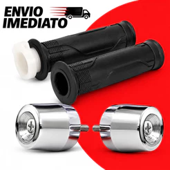 Kit Par De Manoplas Cargo Com Peso Guidão Para Honda Cg Titan Fan 125 150 160