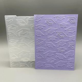 Pasta de Relevo Plástica 3D com Textura de Chapéu de Formatura 4,13x5,71 Polegadas para Criação de Cartões, Scrapbooking