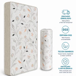 Colchão Casal D33 Espuma Ortopédico Embalado a Vácuo Certificado Inmetro 188x138x12 cm Alta Qualidade e Conforto - AV