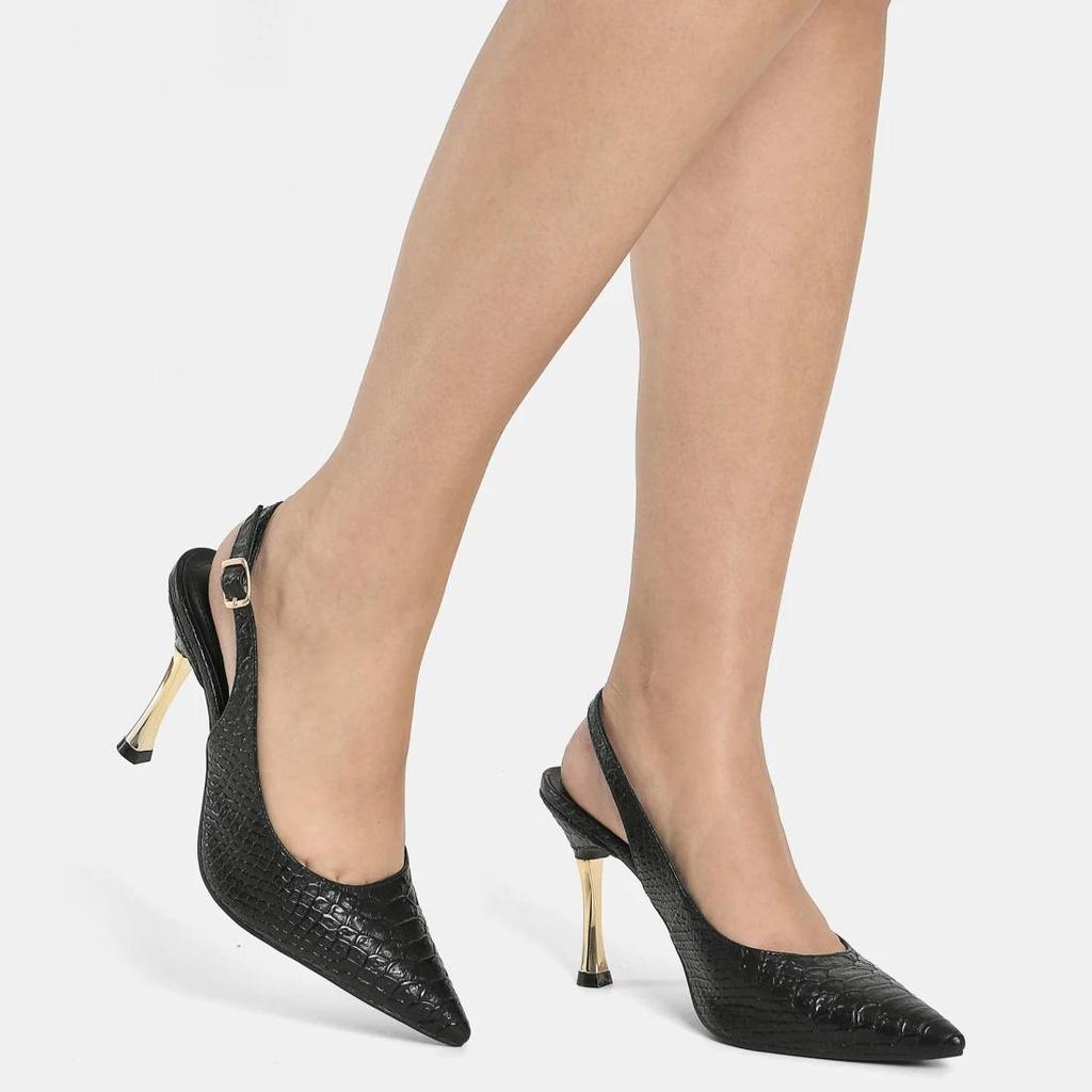 Scarpin Via Marte Feminino Salto Fino Conforto