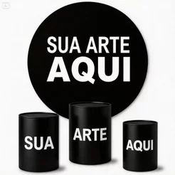 Monte Seu Kit De Capa Para Painel Redondo + Capa para Cilindros Personalizado Personalize Sua Arte Aqui