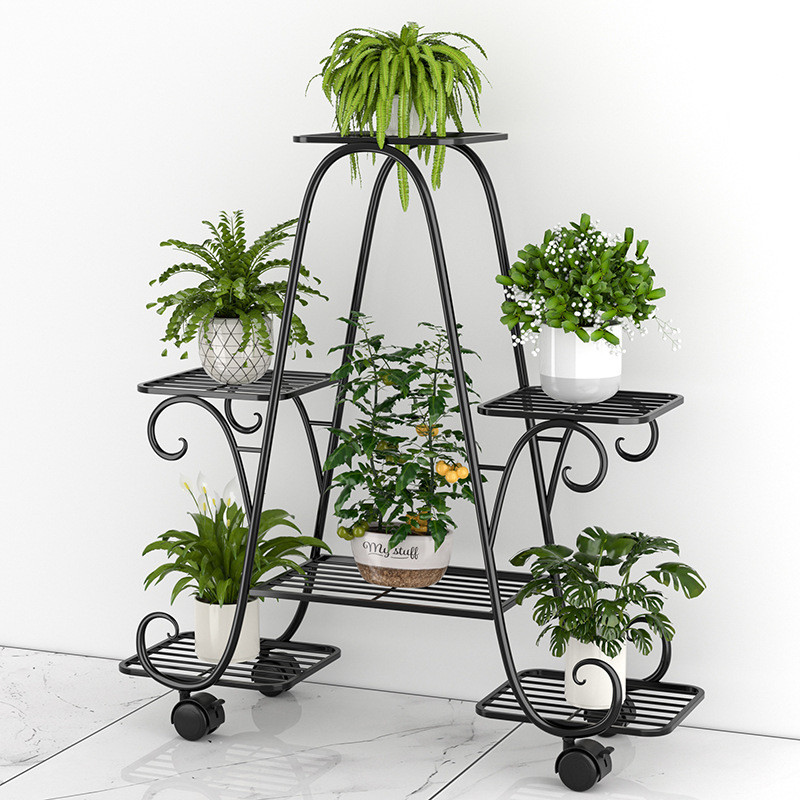 Prateleira de flores de ferro transfronteiriça, Plug-In completo, multicamadas, piso móvel, varanda interna, sala de est