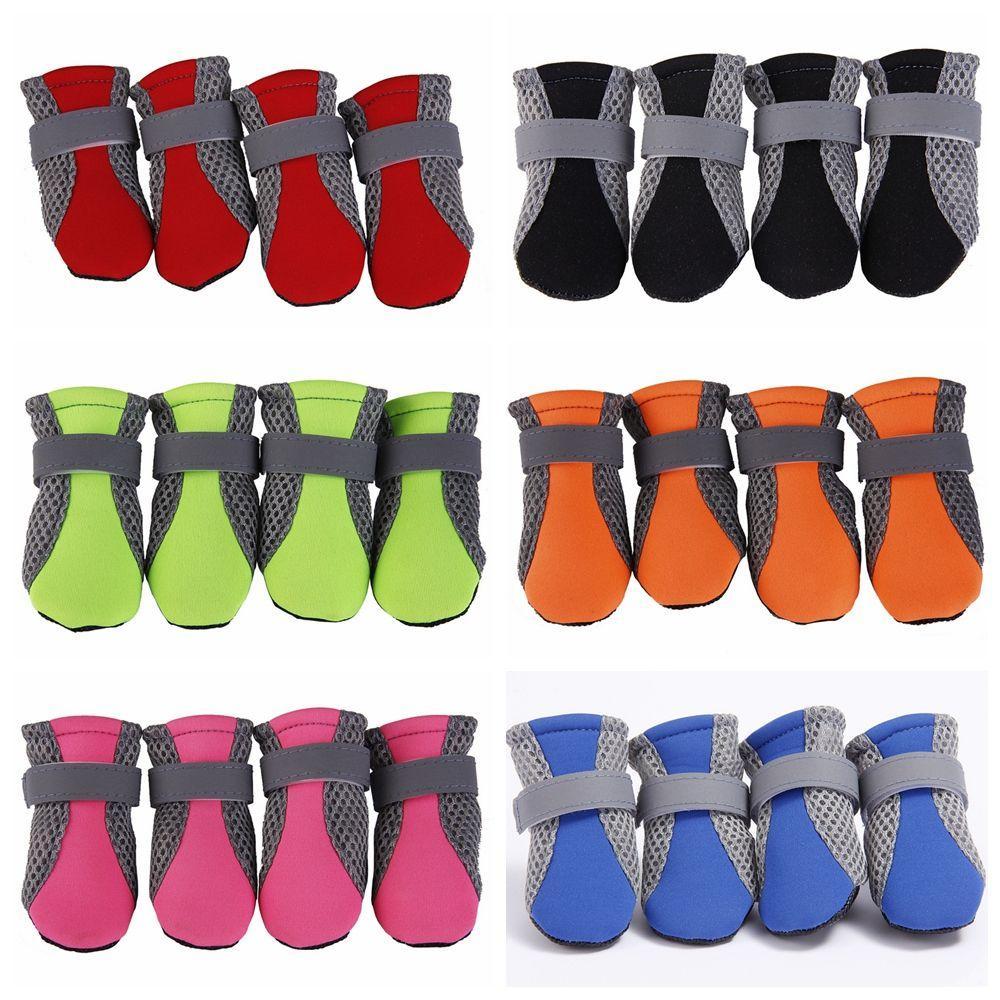  Protetores De Sapatos Para Cães Poodle Yorkshire Pavimento Quente Malha Botas De Chuva Animais De Estimação