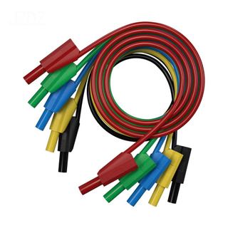 5 peças de cabo de teste com plugue banana de 4mm, 100cm/3,3 pés, totalmente isolado e com proteção de segurança para mu