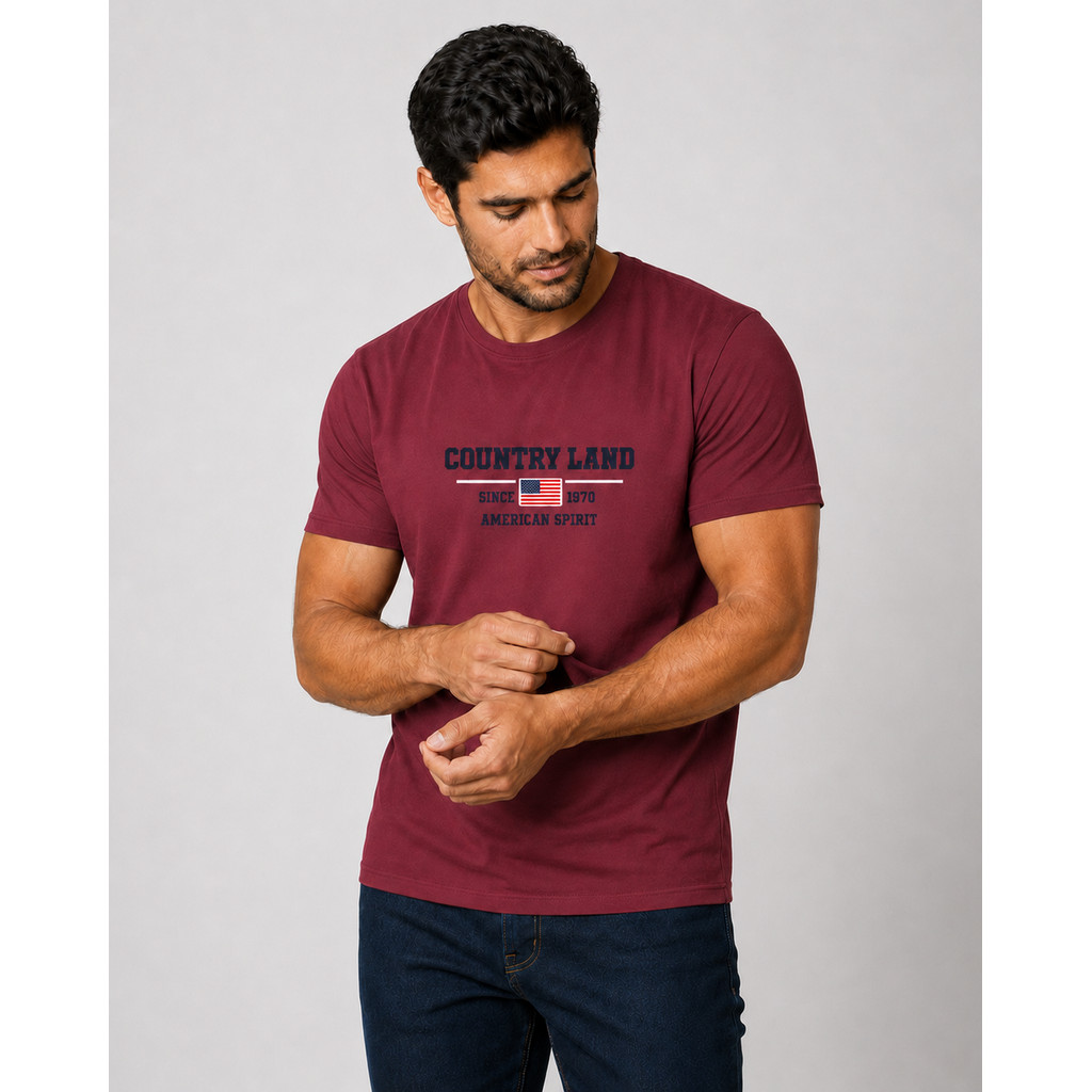 Camiseta Masculina Gola Redonda Lisa Estampada Bordada Country Casual Dia a Dia Festa Presente