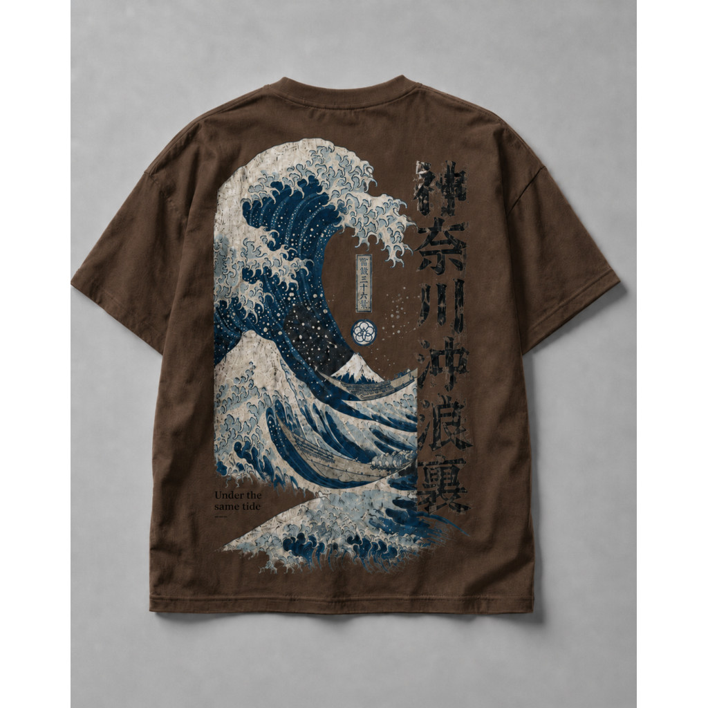 Camiseta Japonesa A Grande Onda Kanagawa Monte Fuji Streetwear Vintage Unissex — imagem 2 de 2