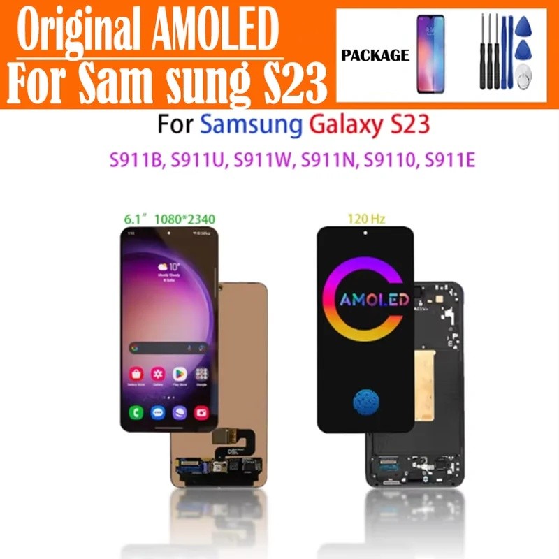 6.1 " AMOLED Para Samsung Galaxy S23 S 23 Display LCD Tela De Toque Digitador Su