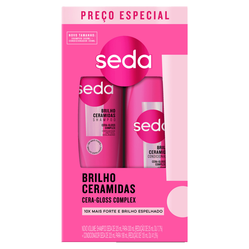 Seda Kit Shampoo + Condicionador Brilho Ceramidas 300ml