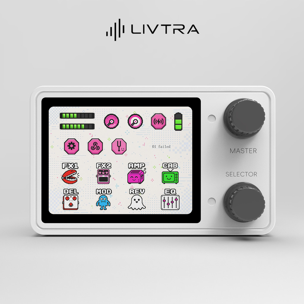 LIVTRA NANOCORE Multiefeitos De Bolso – Guitarra 126g FX , Bateria De 9-10h , Tela De 2.4 " , Suporte NAM/IR , Para/Baix