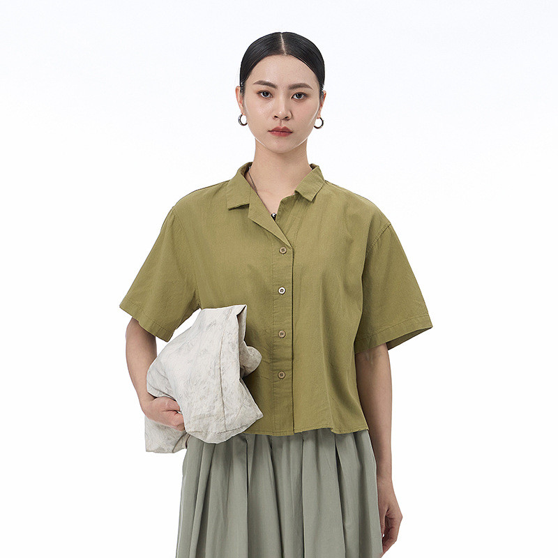 Olhos grandes [Roupas femininas estilo Yamamoto] Camisa de manga curta-4 cores verão Plus Size roupas femininas soltas m