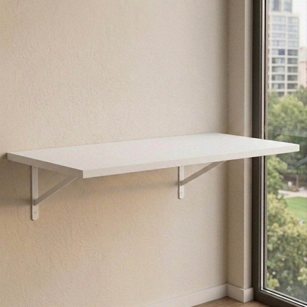 Prateleira Multiuso 30x60 Com Suporte Mão Francesa Resistente Ideal Para Impressora Monitores e PC