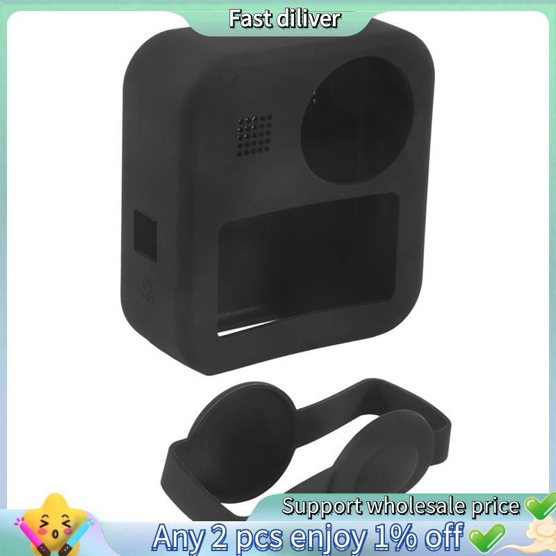 Capa Protetora De Silicone Para Câmera Esportiva MAX 360 , Peças De Lente De Cúpula Profissional (Preta)