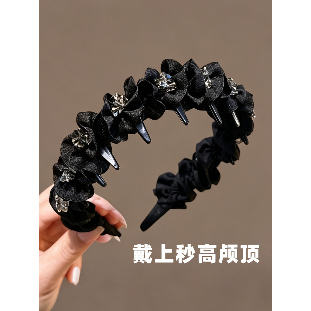 2026 novo estilo alta crânio bandana com dente Hairpin feminino high-End moda laço de cabelo bandana acessórios de