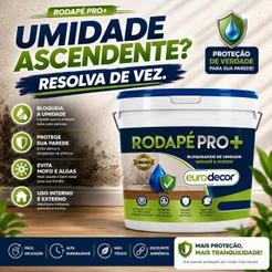 Impermeabilizante Rodapé Pro 4KG Ou 12KG Contra Umidade Parede Interna e Externa