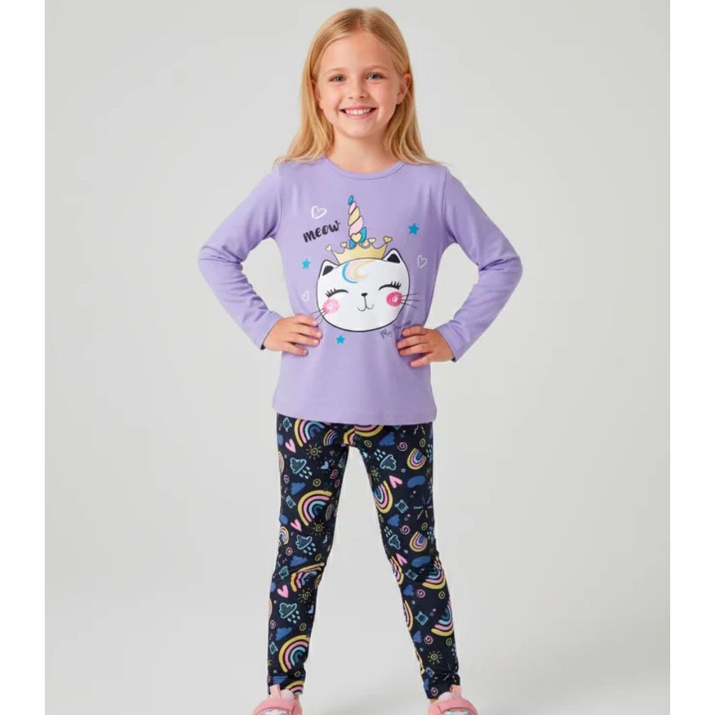 Conjunto Infantil Menina Meia Estação Laluna Roxo