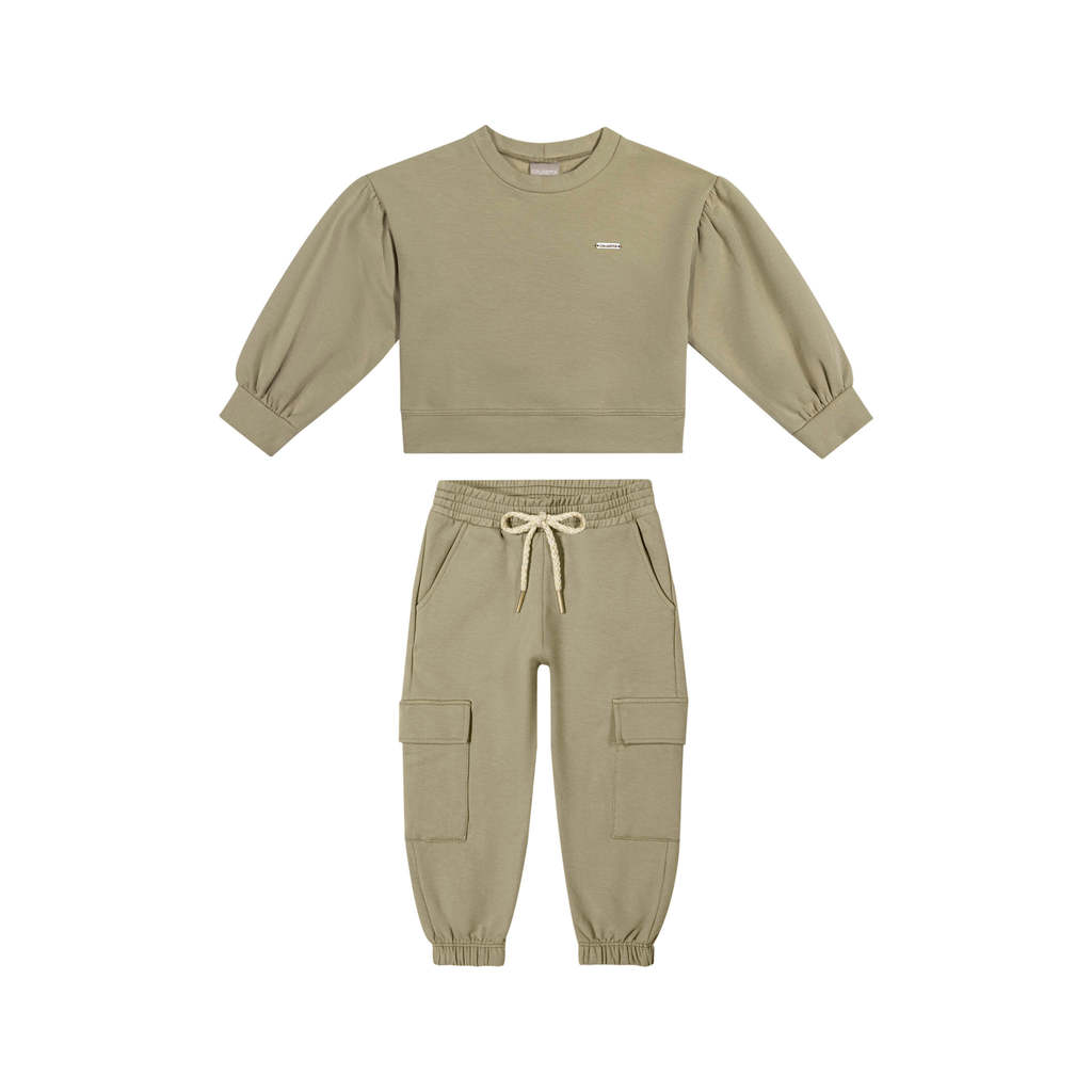 Conjunto Infantil Menina Cargo Ampla Colorittá Verde