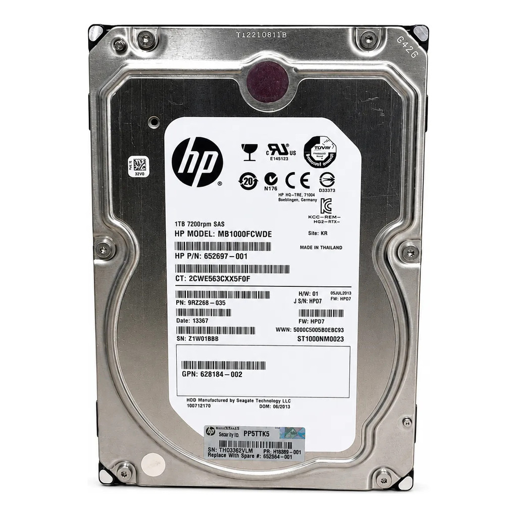 Hd Para Servidor Seagate Hp 1tb Sas 7.2rpm St1000nm0023 Prateado