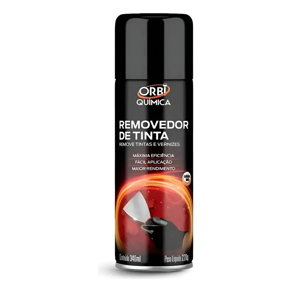 Removedor Tinta Acrílica E Esmalte Orbi 340ml Spray Profissional Para Preparação De Superfícies