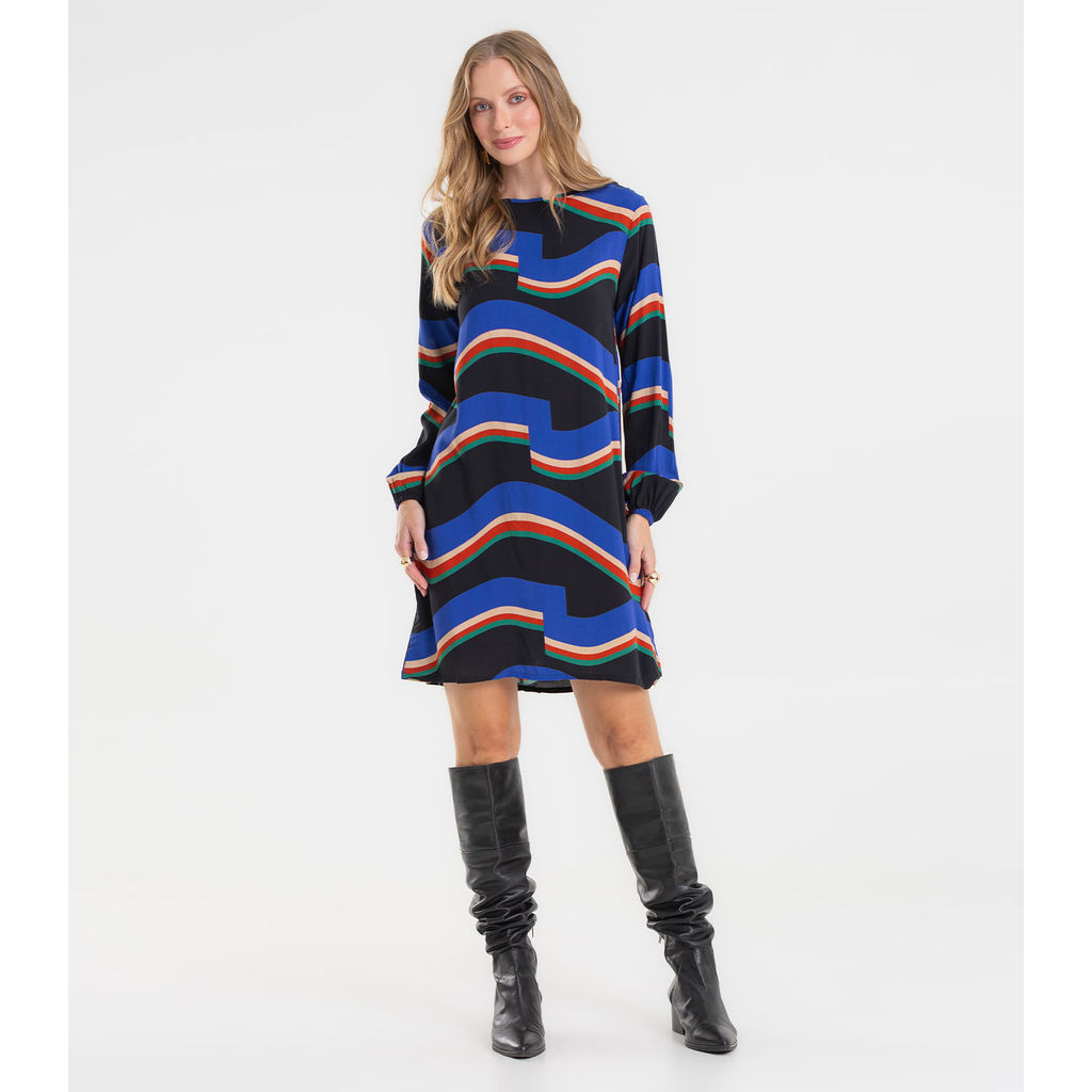 Vestido Curto Feminino Manga Longa Rovitex Preto