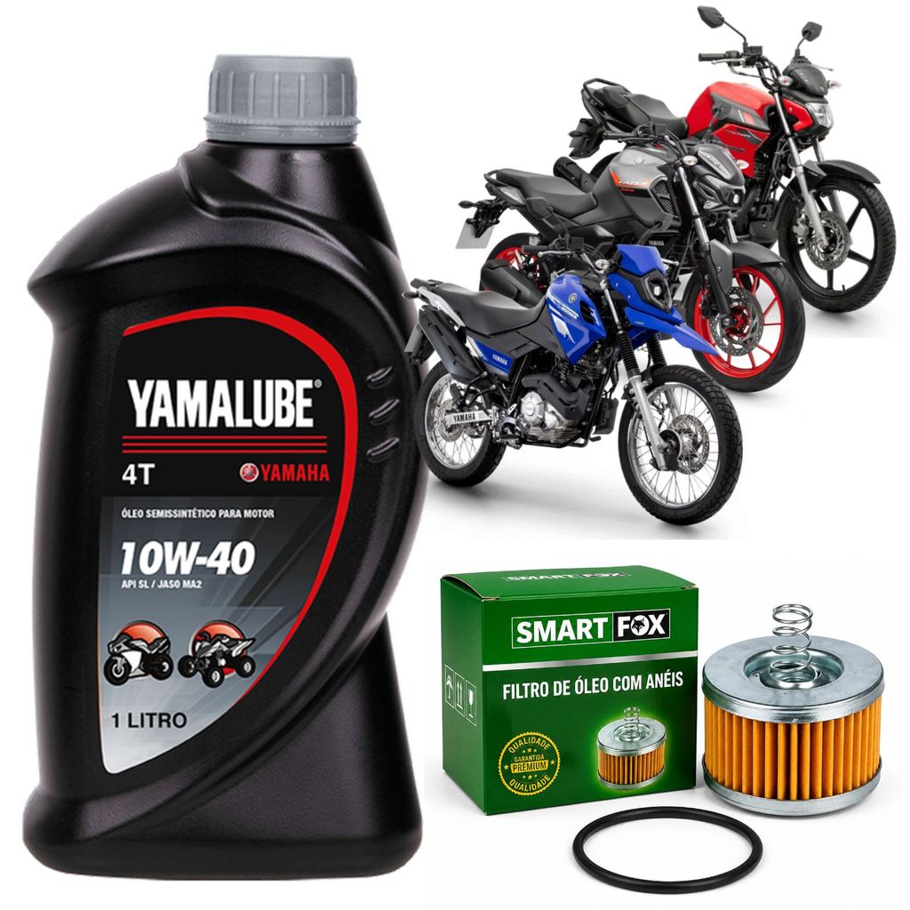 KIT TROCA OLEO 10W40 + FILTRO E ORIING FAZER FACTOR CROSSER 150 FZ15