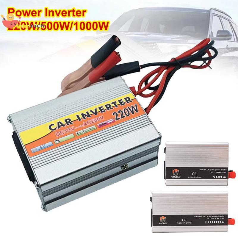 EMCH > Inversor De Carro 12V Para 220W 500w 1000w Adaptador De Fonte De Alimentação Energia DC AC 220V Pó Solar Novo