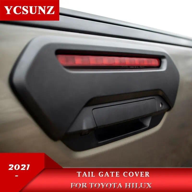 ABS Capa Da Porta Traseira Acessórios Para Toyota Hilux 2021 2022 2023 4x4 Preto Alça Tigela Estilo Do Carro Peças De Au