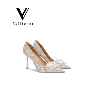 2026 novo estilo lantejoulas champanhe sapatos de casamento proprietário vestido de casamento Xiuhe duas peças noiva cas