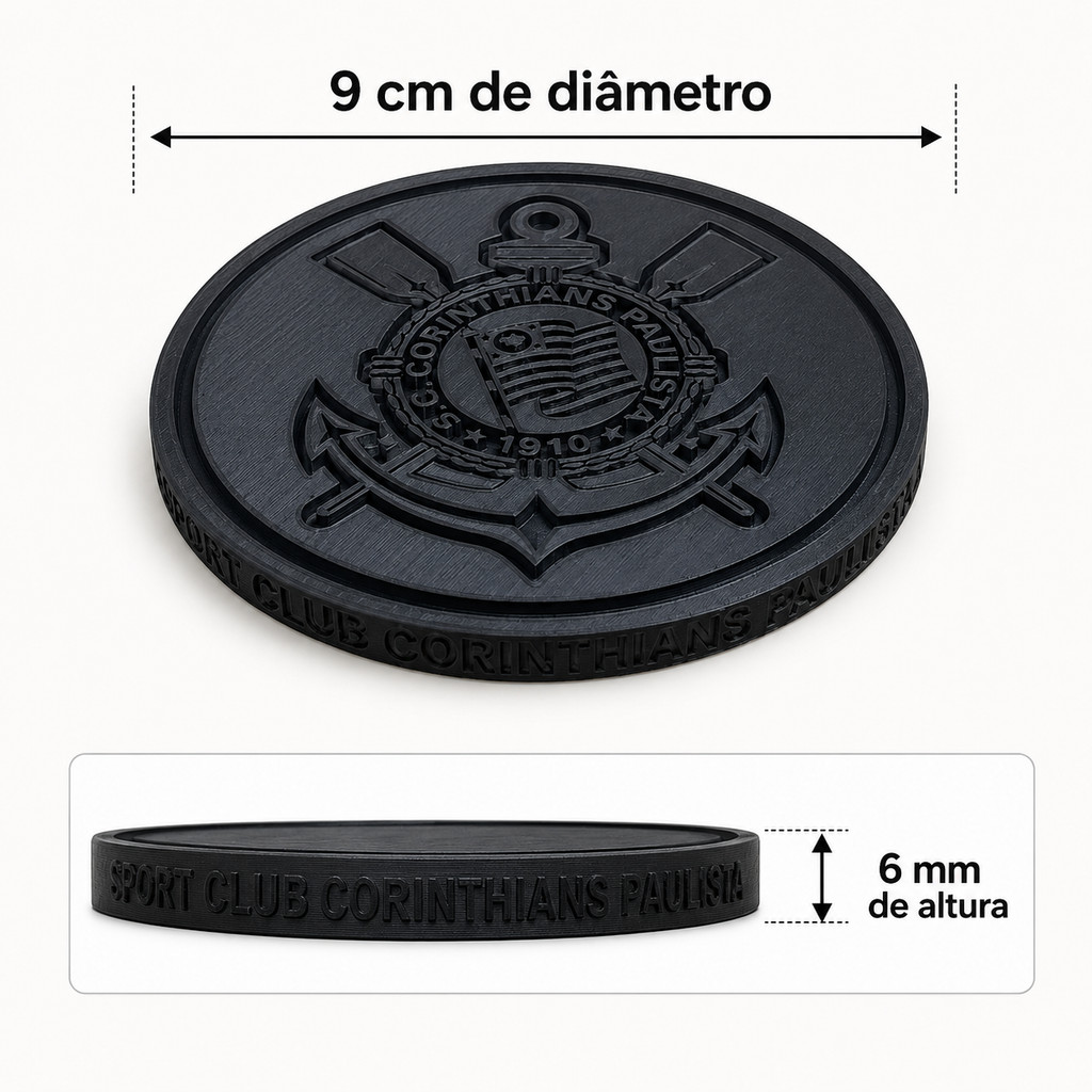Porta Copos Apoio de Latas Corinthians Antiderrapante — imagem 2 de 2