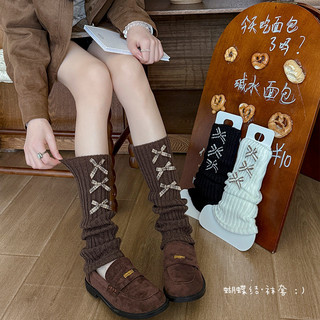 Primavera outono estilo Ballet Bowknot pilha meias femininas outono inverno Melade café cor perna capa de malha cinza be