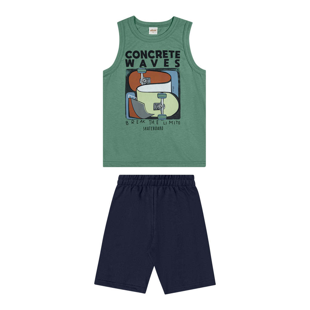 Conjunto Infantil Menino Estampa Verão Elian Verde