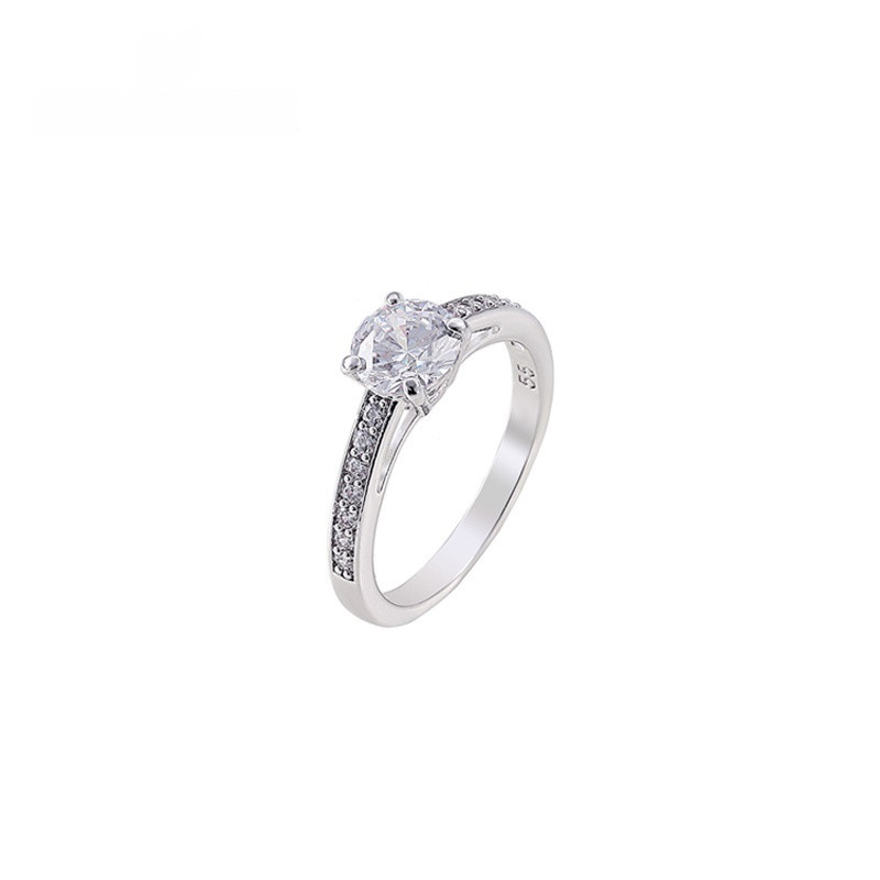 Anel 15J, Anel de Diamante, Joia de Prata, Anel de Pedra Moore, Anel Feminino M1VG