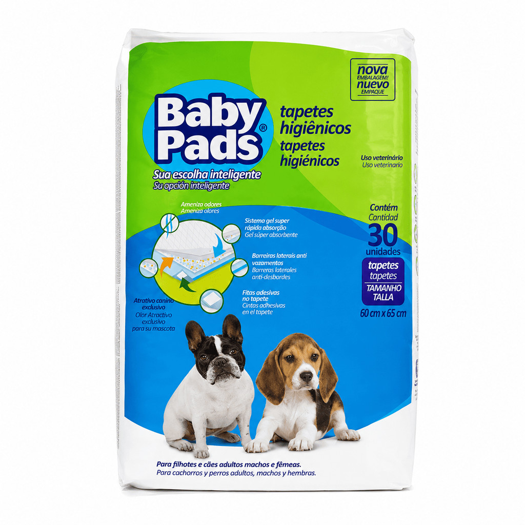 Tapete Higiênico Baby Pads Petix Cães Super Absorvente 30 un