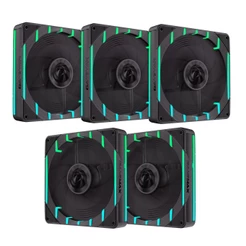 KIT 5 FAN ARGB GAMEMAX TORNADO T12 RBK REVERSO