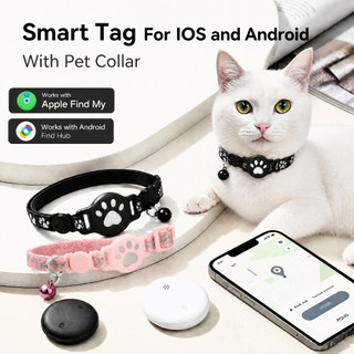Rastreador de Gatos Coleira GPS Localizador Pet Sem Chip Sem Mensalidade Anti-perda Find My