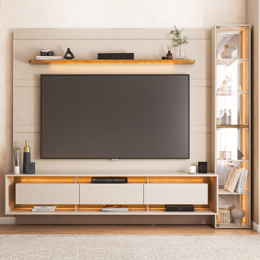 Estante para TV e Home Theater até 85 Polegadas com LED 258CMX217CM Austin 85" Uma Torre com LED 258