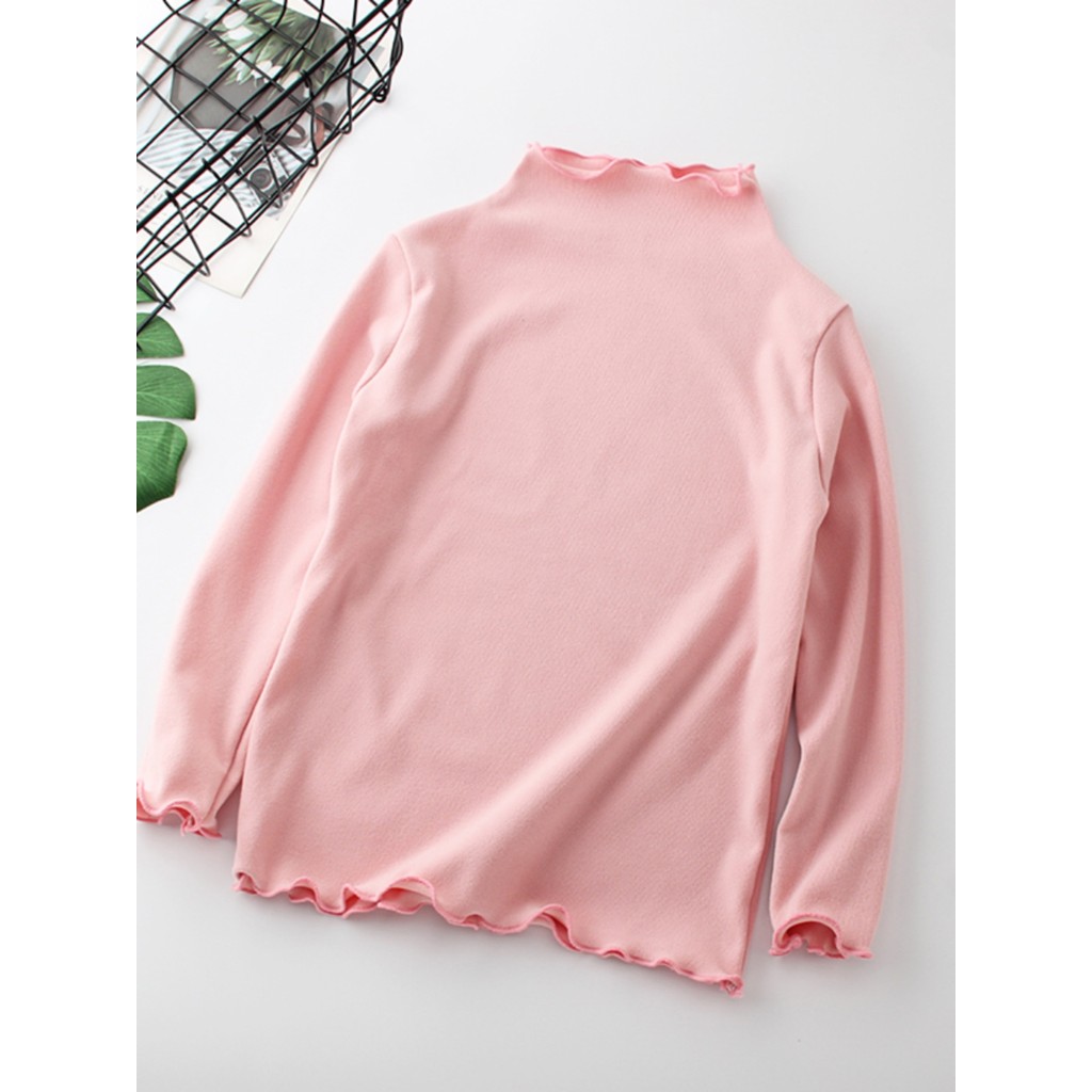 Outono inverno meninas camisa de fundo alemão veludo térmico topo crianças de manga comprida camiseta meia gola alta ren