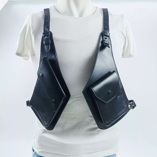 Ocidental Denim exterior usar colete saco axilas invisível saco de cartão cinta colete equitação motocicleta Retro Punk
