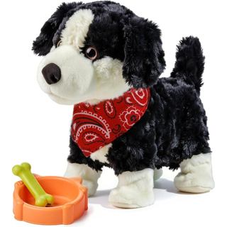 Brinquedo Eletrônico Interativo de Pelúcia para Cães, Cachorrinho Robô Realista, que Anda, Fala, Late, Abana o Rabo, com