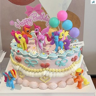 12 Unidades De Figuras De Topper De Bolo De PVC My Little Pony-Cor Aleatória Para Festa Infantil