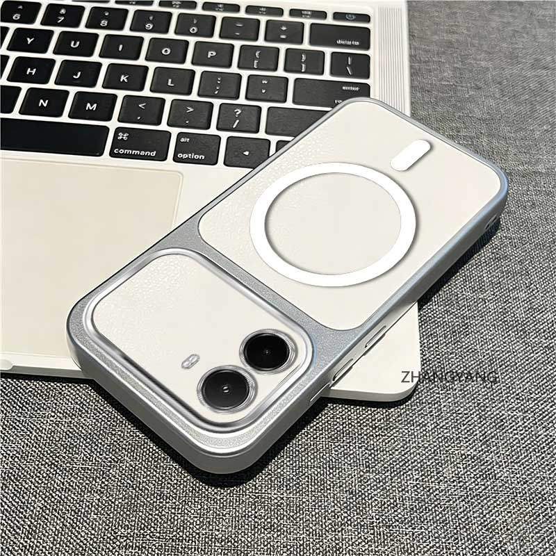 Capa ABCC para POCO X7 Pro X7 Capa de telefone magnética branca Delicada lente anti-suor de Silicone antiderrapante tota