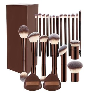 Conjunto de 20 pincéis de maquiagem, pincéis profissionais macios e fofos, adequados para base, corretivo, maquiagem fac