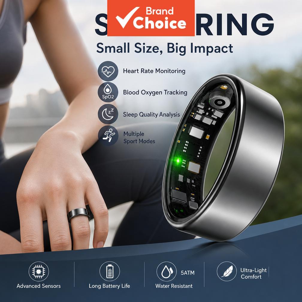 Anel Inteligente Rastreador Fitness Monitoramento do Sono Taxa Cardíaca Oxigênio no Sangue à Prova d'Água SmartRing de
