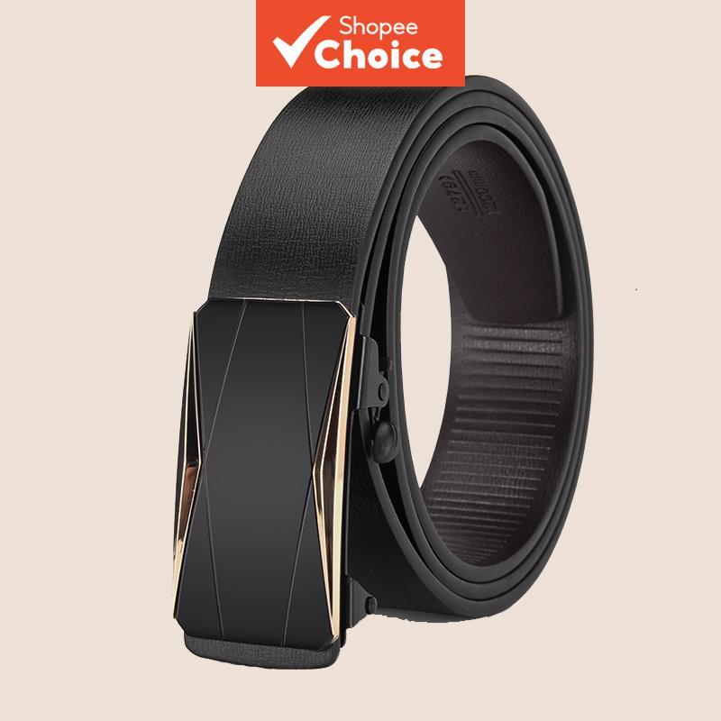Cinto De Couro Com Fivela Automática Masculino , Casual , Ajustável , Estilo Coreano Para Jeans